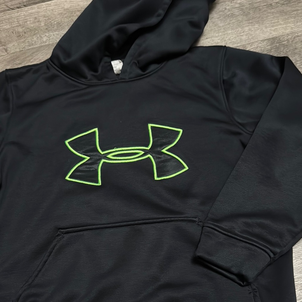 Under Armour Black Sweatshirt with Bright Green Emblem